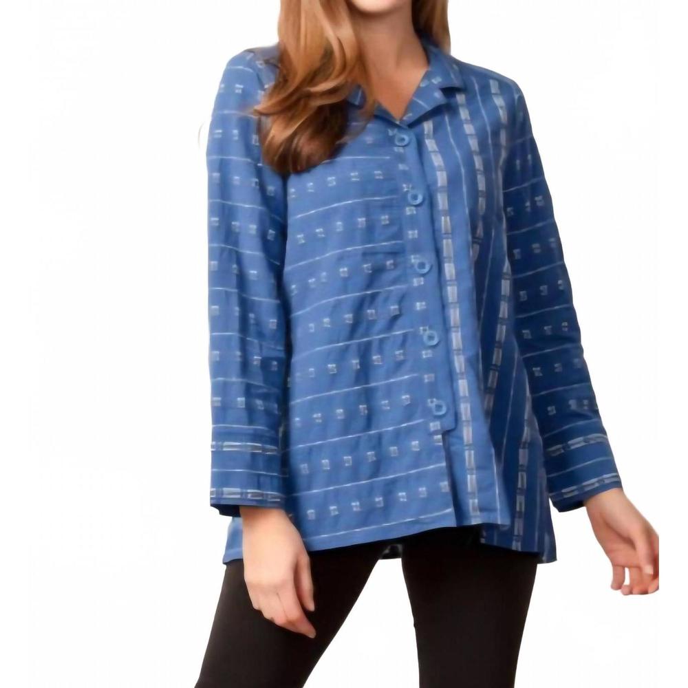 NEW HABITAT lima weave button front tunic in denim
